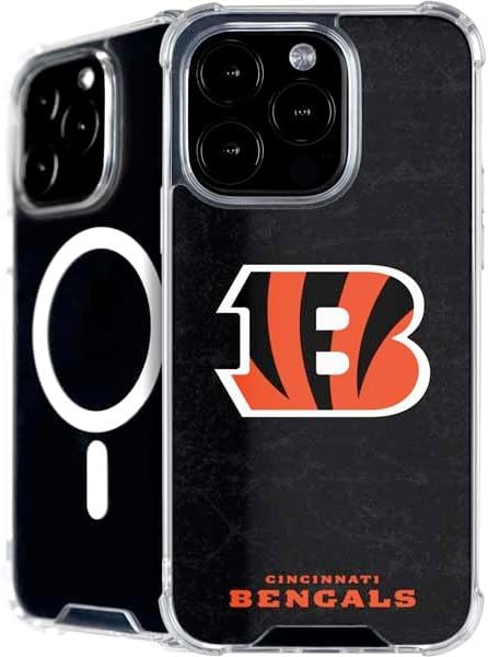 Skinit Phone Case Compatible with MagSafe iPhone 16 Pro - Officially Licensed NFL Cincinnati Bengals - Distressed Design