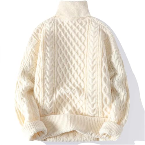 Mens Turtleneck Sweaters Pullover Autumn Winter Solid Color Knitted Sweater3