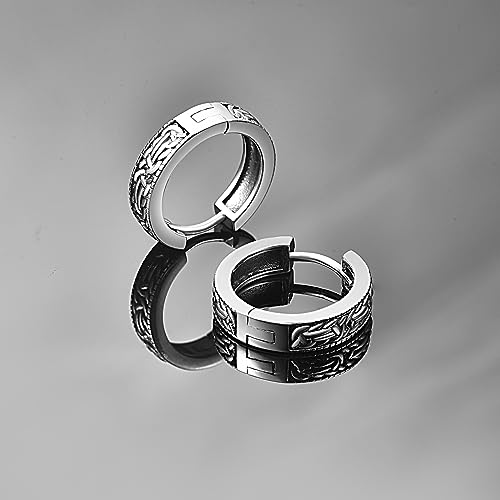 Pendientes de aro de plata de ley con nudo celta y acabado pulido premium 4