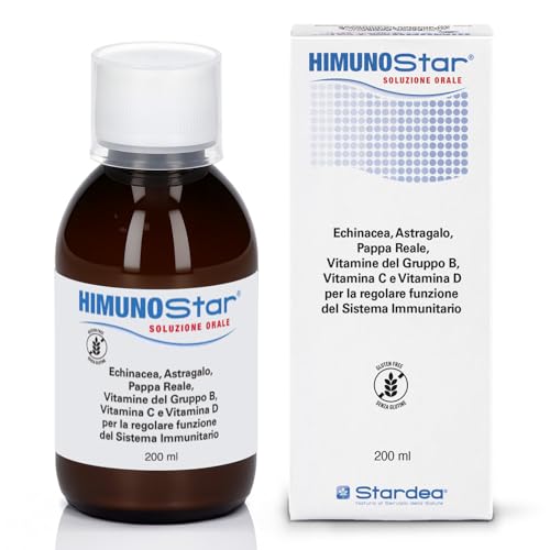 Himunostar Soluzione Orale | Integratore Alimentare per Bambini| Sistema Immunitario | Difese Naturali | con Estratti Vegetali Attivi di Echinacea, Astragalo e Uncaria | 200 ml | Da Bere | Stardea