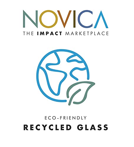 Novica Hand Blown Multicolor Recycled Glass Wine Glasses, 8 Oz. 'Confetti Festival' (Set Of 6) #TOP6