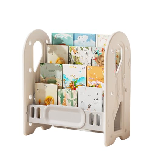 Luulife 幼稚園展示棚 子供用おもちゃ収納ラック 大容量収納ラック 絵本棚 HDPE素材 多機能 省スペース 丸角デザイン 子供部屋、入学祝い、新生児、出産祝いなどに最適です (ホワイト,70*30*78CM)