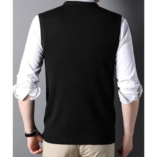 Men's Diamond Knitted Vest Male Slim Fit V Neck Sweater Vest Man Sleeveless Casual Business Knitwear Vests3