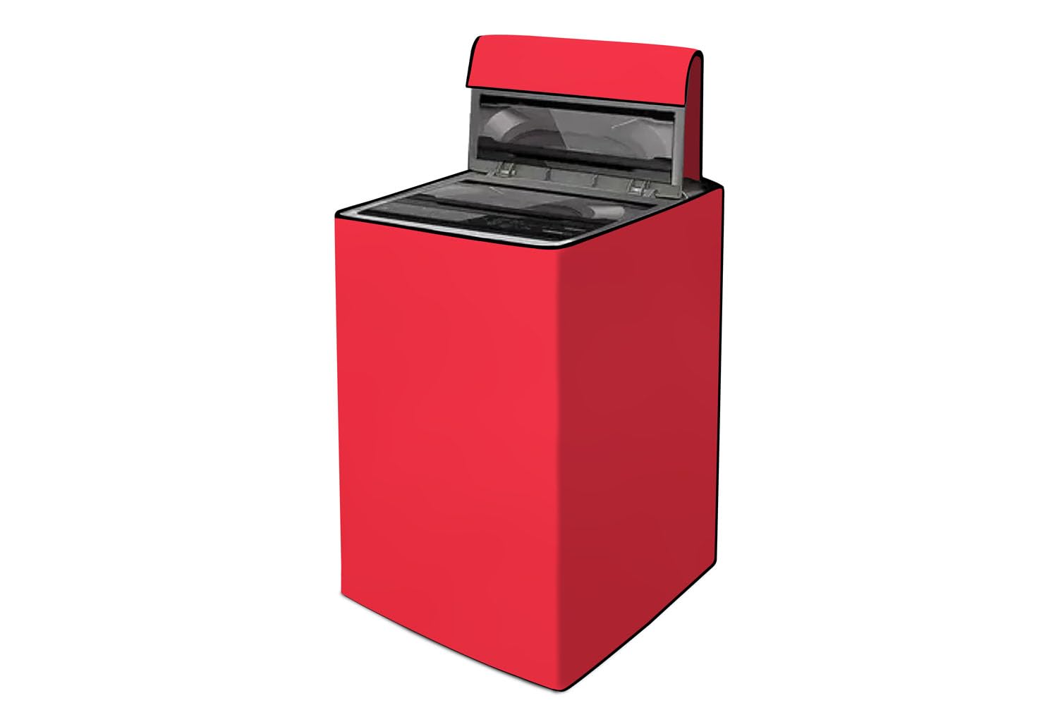 The Furnishing Tree Waterproof and Dustproof Polyester Washing Machine Cover Top Loading Compatible for Samsung Back Panel, 16 kg, CM-(65x64x110), Red