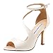Elegantpark HP1565 Sandale Femme Mariage Escarpins Femme Talon Haut Bride Cheville Bout Ouvert Soirée Chaussures de Mariee Ivoire 39