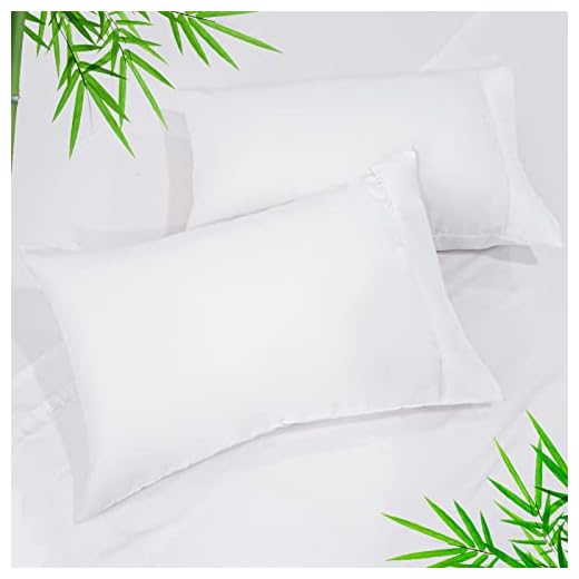 PHF Cooling Pillowcases Queen Size, 2 Pack Silky Smooth Viscose from Bamboo Pillow Cases, Luxury Breathable Bedding Pillow Covers Collection, 20" x 30", White