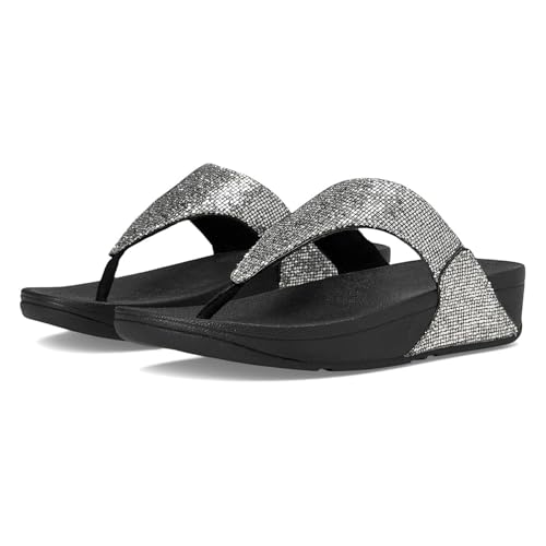 Image of FitFlop Lulu Multi-Tonal Glitter Toe-Post Sandals