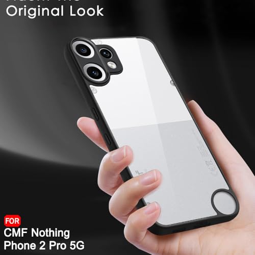 Image of TheGiftKart Hybrid Shockproof Back Cover Case for CMF by Nothing Phone 2 Pro 5G | Hard Back Cover Case for Nothing CMF Phone 2 Pro 5G (PC & TPU, Transparent Clear Back, Black Sides)