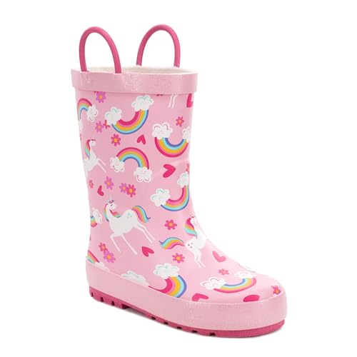 Image of Western Chief Kids Ladybug Rain Boot(Toddler /Little Kid /Big Kid) | Built for outdoor play, pull-on loops for self-dressing, comfort EVA insole, rubber traction outsole, toddler to big kid size