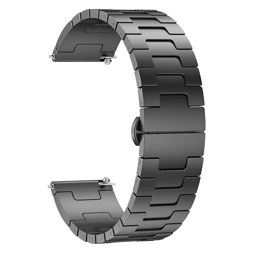 Image of ACM Watch Strap 20mm compatible with Compaq Q Watch Smartwatch | Metal Stainless Steel Belt Luxury Band