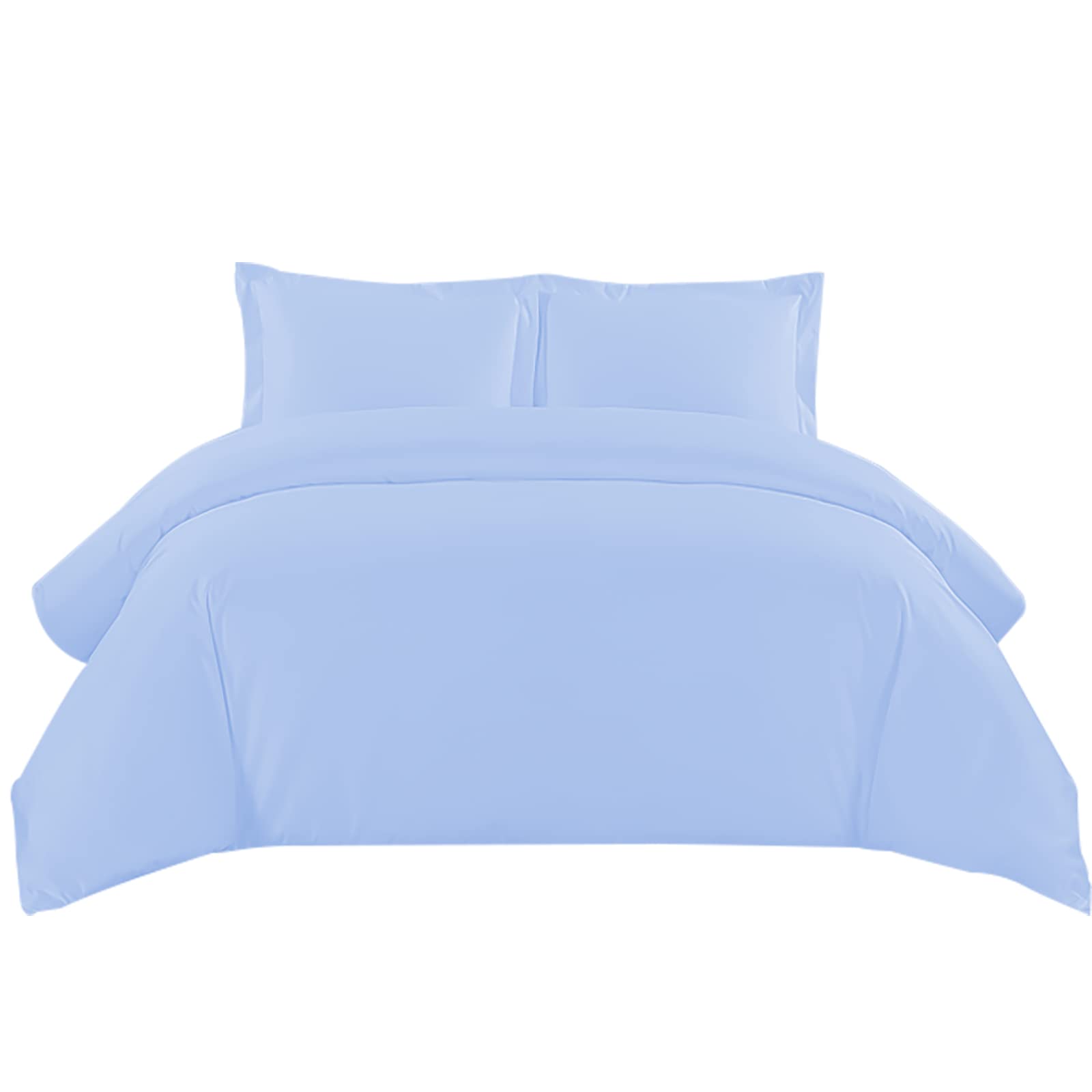Sunshine Comforts Sky Blue King Size Bedding Set - 100% Soft Brushed Microfiber Quilt King Size Duvet Cover With Pillow Cases - Breathable 200 Thread Count Kingsize Duvet Cover Set (Sky Blue)