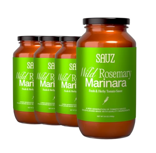 Sauz | Wild Rosemary Marinara Sauce, 25 Oz Jar (4-…