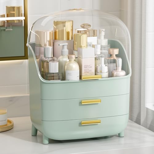 Image of Vtopmart 3-Tier Skincare Makeup Organizer with Lid, Green