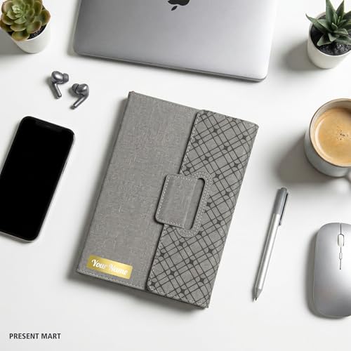 Image of Personalized A5 Notebook with Magnetic Flap Closure, Premium PU Leather Journal for Office, Meetings & Corporate Gifting |192 Pages 80 GSM Paper | Bookmark Ribbon, Custom Name Print Journal Diary