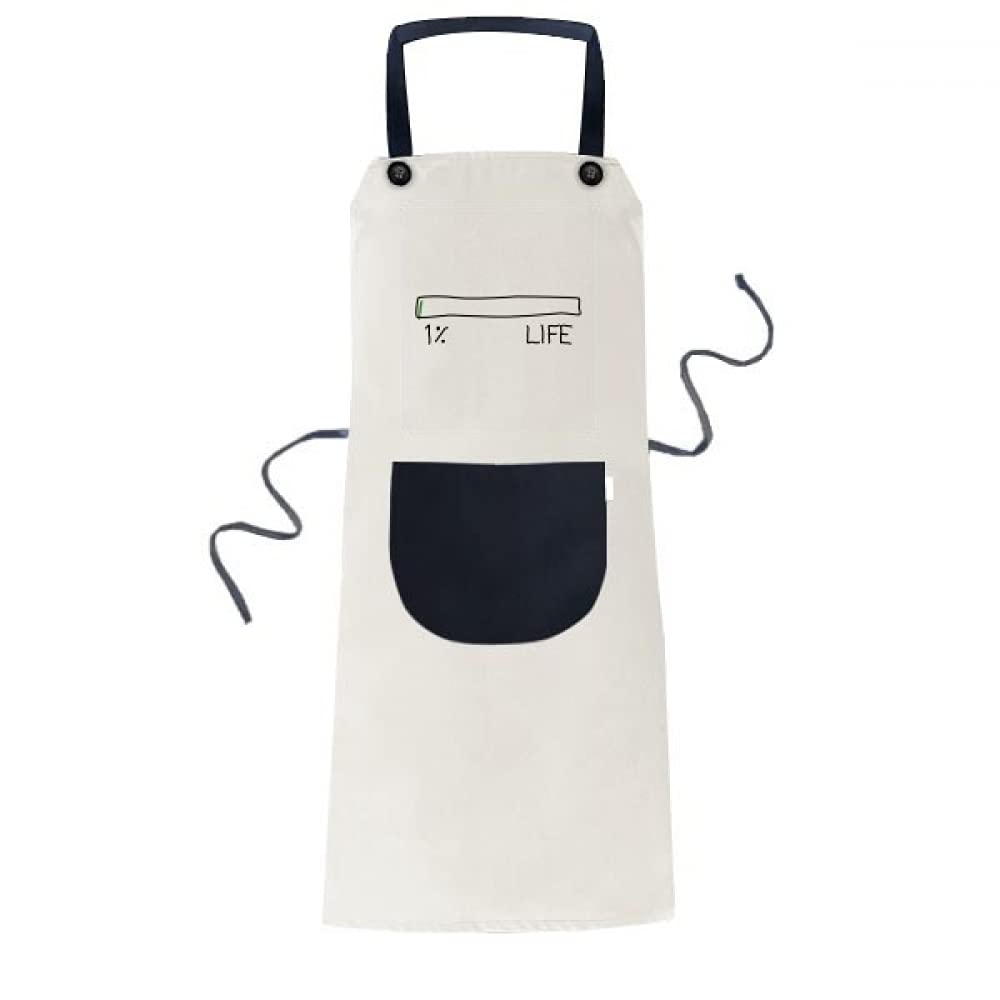 Life Energy Progress Bar Hundredth Newborn Baby Apron Adjustable Bib Cotton Linen BBQ Kitchen Pocket Pinafore