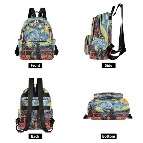 Image of ALAZA Black Dog Love Galaxy Nebula Women Backpack Purse Ladies Fashion Shoulder Bag Daypack Travel Bag 7.5L