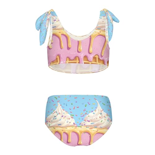 Boccsty Sprinkles Melted Vanilla Red Blue Ice Cream Girls Tankini Swimsuit Kids Bikini Sets 2 Pcs Bathing Suit 3T2