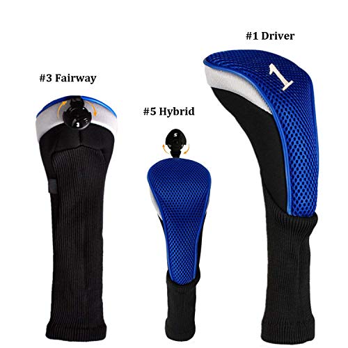 image for Amy Sport Golf Club Head Covers for Woods and Driver Hybrids Fairway V