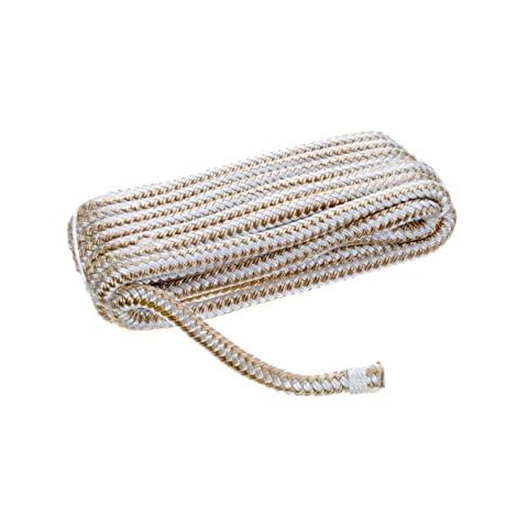 SEACHOICE Double Buid Nylon Dock Line 3/8 x 15' 40011 Gold/Weiß Cover
