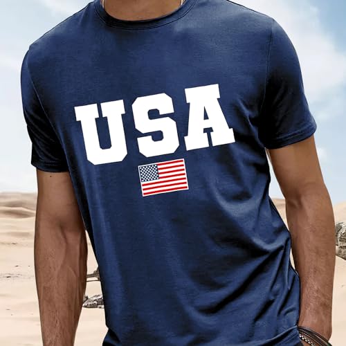 USA 4th of July Shirts for Men American Flag Short Sleeve Patriotic Independence Day Tee Top3