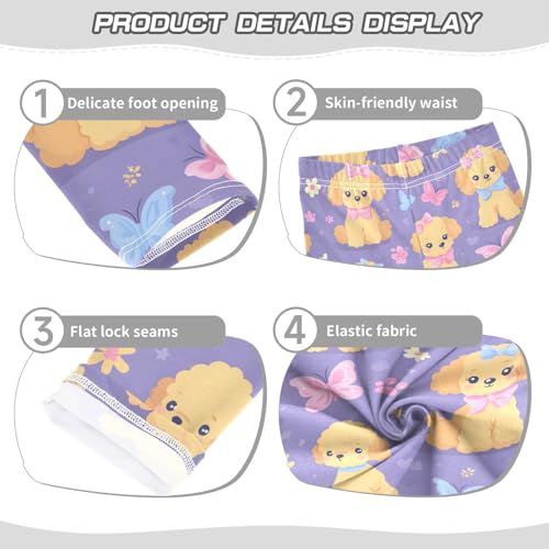 Kawaii Dog Butterfly Bow Girls Leggings Soft Stretch Workout Yoga Dance Pants for Kids Casual Tights3