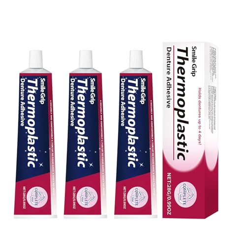 3 Stück Thermoplastische Haftcreme – 28 G Haftcreme-Gel Zinkfrei, Professionelle Langlebige Haftcreme Für Zahnprothesen – Verbessert Sitz Und Stabilität Der Prothese, Starker Halt Und Bequemer Sitz