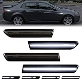 Dynamic White LED Side Marker Lights for Acura TL 2004 2005 2006 2007 2008 Front Rear Smoked Lens Fender Bumper Sequential Indicator Lamps Assembly, Replace OEM 33850SEPA01