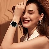 Yoohoo Straps Compatible with Fitbit Versa 3/Fitbit Versa 4/Fitbit Sense 2,Adjustable Stainless Steel with Double Magnetic Clasp Replacement Straps for Women Men/Silver - Image 7
