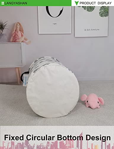 Langyashan Storage Bin, Canvas Fabric Collapsible Organizer Basket For Laundry Hamper,Toy Bins,Gift Baskets, Bedroom, Clothes,Baby Nursery (Full Love Elephant) #TOP6