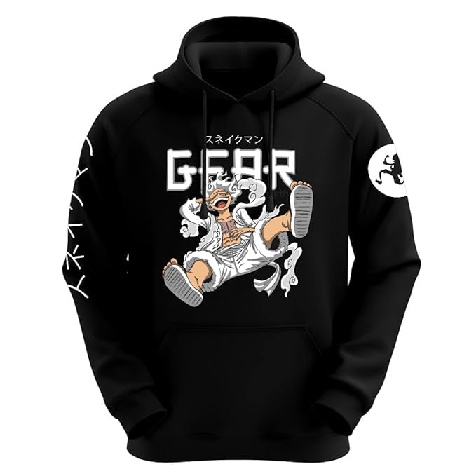 fuda One Piece Luffy Gear 5 Sun God Men & Women Cotton Anime Printed Hoodies-picture-28