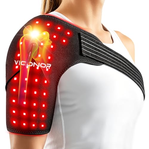Viconor Red Light Therapy for Shoulder Pain Relief Infrared Light Therapy for Body Improve Joint Muscle 660nm & 850nm Red Light Shoulder Wrap Black1