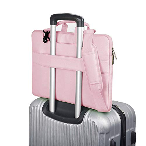 Image of Hseok Laptop Shoulder Bag 13 13.3 14 Inch Case Compatible with MacBook Pro /Neo 14 inch M5 /M4 /M3 /M2 /M1,Mac Air /pro /Neo 13 inch and Most 13 13.3 14 Notebooks,Spill-Resistant Briefcase,Pink
