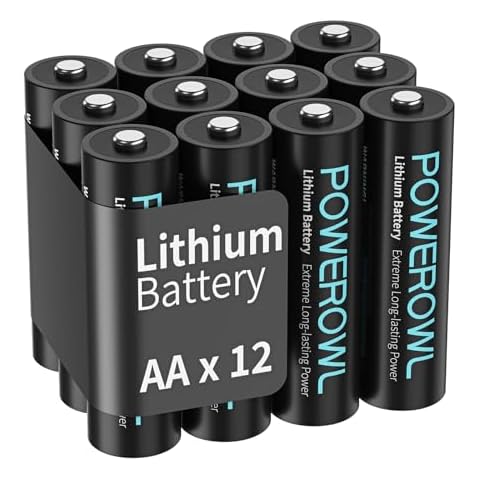 POWEROWL 12 Pack Lithium AA Batteries Cover