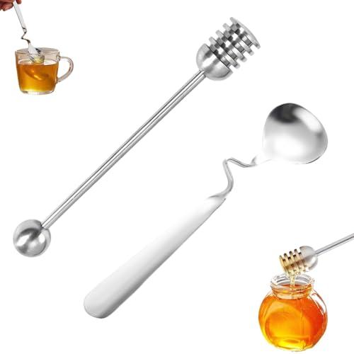 Alriedy Honiglöffel Edelstahl, 2 Stück Marmeladenlöffel Für Honig, Joghurt, Sirup, Ideal Als Honey Spoon, Hochwertige Honiglöffel WMF,...
