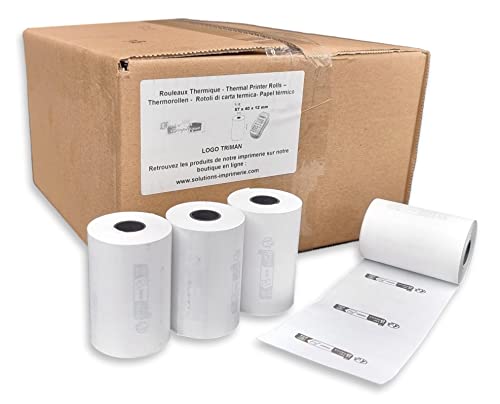 Rouleau TPE conforme loi AGEC avec logo Triman, papier thermique 57x40 sans bisphénol A