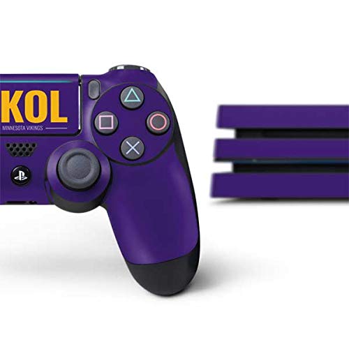 Skinit Decal Gaming Skin Compatible with PS4 Pro Console and Controller Bundle - Officially Licensed NFL Denver Broncos White Striped Design