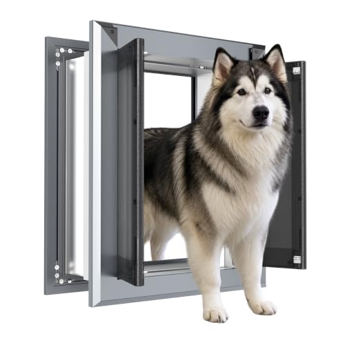 HIDROSIL Large Dog Door for Wall, Aluminum Frame, Heavy Duty
