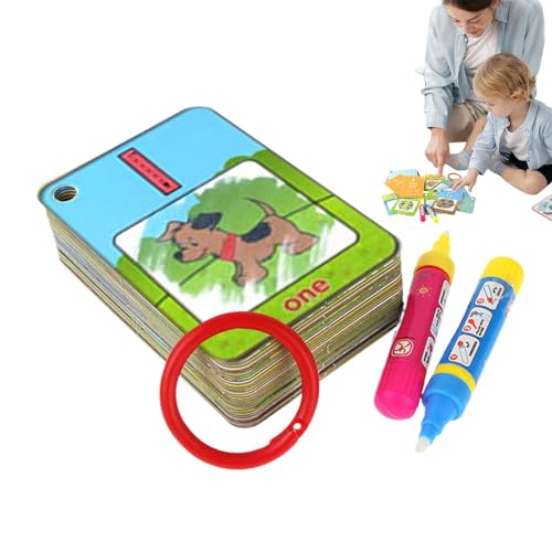 Samuliy Tarjetas para colorear al agua del alfabeto, tarjetas de números de pintura acuática para niños, tarjetas para colorear al agua del alfabeto y números, juguete educativo de aprendizaje para