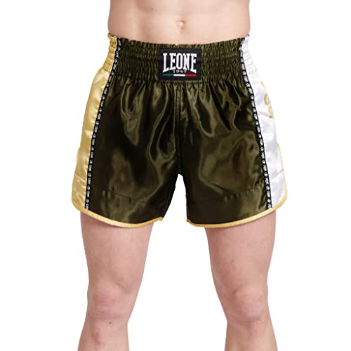 LEONE 1947 Pantalones Cortos de Boxeo Kick Thai, Verde, L