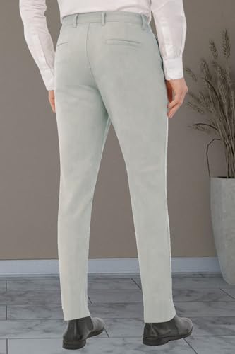 Image of SaintX Men's Formal Slim Fit Trouser | Twill Weave Premium 4-Way Stretchable High GSM Fabric Pants | Textured Classic & Modern Styled Chinos | Business Casual Office /Anytime Wear
