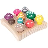 Juguete Educativo De Madera, Juego De Cosecha De Setas, Juguete De Clasificación De Formas, Desarrollo Temprano, Juego Divertido a Juego para Niños Y Niñas