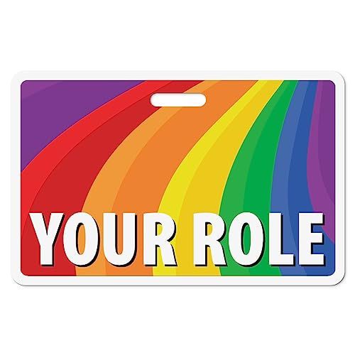 Custom Badge Buddy - in Full Rainbow Color - ID Horizontal (20 Pcs) - Double Sided Full Color Backer Card with Border- Durable and Water Resistant with White Border by BadgeZoo