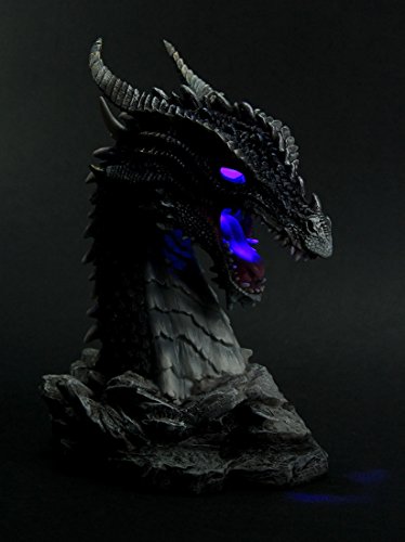 Estatua de Dragón Obsidiana con Luces LED miniatura 2