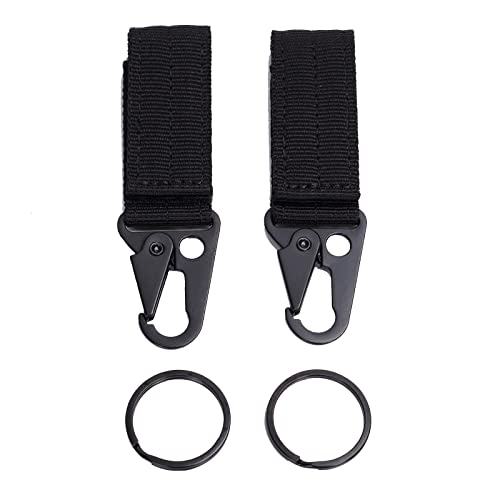 FLYAMAPIRIT Llavero táctico con clip para cinturón Molle Strap Attachment Strap colgante mosquetón clip, Negro thumbnail