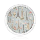 Design rainuré intelligent : équipé de fentes pour cigarettes sur le bord, ce cendrier brut imprimé Tour Eiffel de Paris maintient les cigarettes en place en toute sécurité, empêchant le roulement et contenant efficacement les cendres lors de l'utilisation.