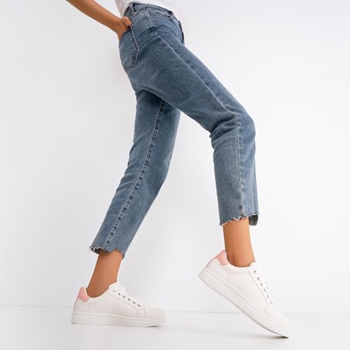 Image of Vepose Women's Lace-Up Walking Sneakers, Casual Low Top Shoes 8003