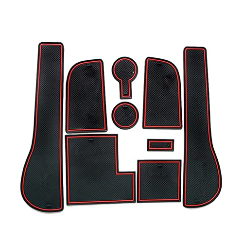 Tapis de fente de porte Golf 7 rouge avec coussinets de console centrale
