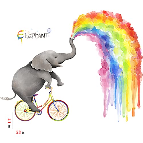 M Achoose Wall Decals Colorful Elephant Wall Stickers Peel And Stick Removable Decal Stick Diy Wall Art Murals Home Wall Decor For Bedroom Living Room Classroom Office Wall Decaoration #TOP1