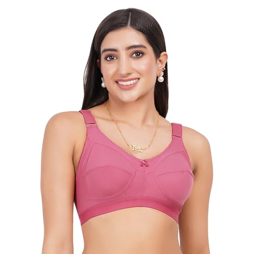 Image of Women Non Padded Bra in B & C Cup - Made of Pure Cotton Full Coverage Non Wired Soft Cup for T-Shirt Saree Dress Sports Garment for Daily Use Everyday
