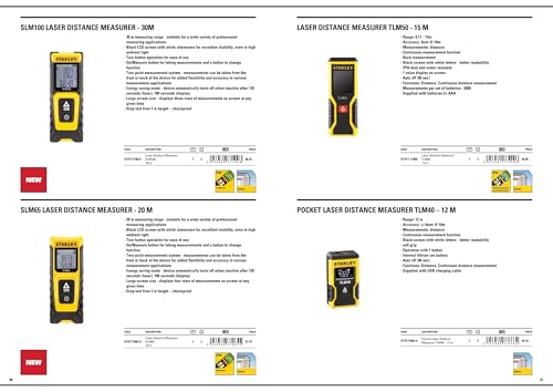 Image of STANLEY STHT77065-0 20M Cordless Laser Distance Measurer with 2xAAA Battery for Distance Area and Volume Measurement with Colour Screen for Home, DIY & Professional Use, 1 Year Warranty,